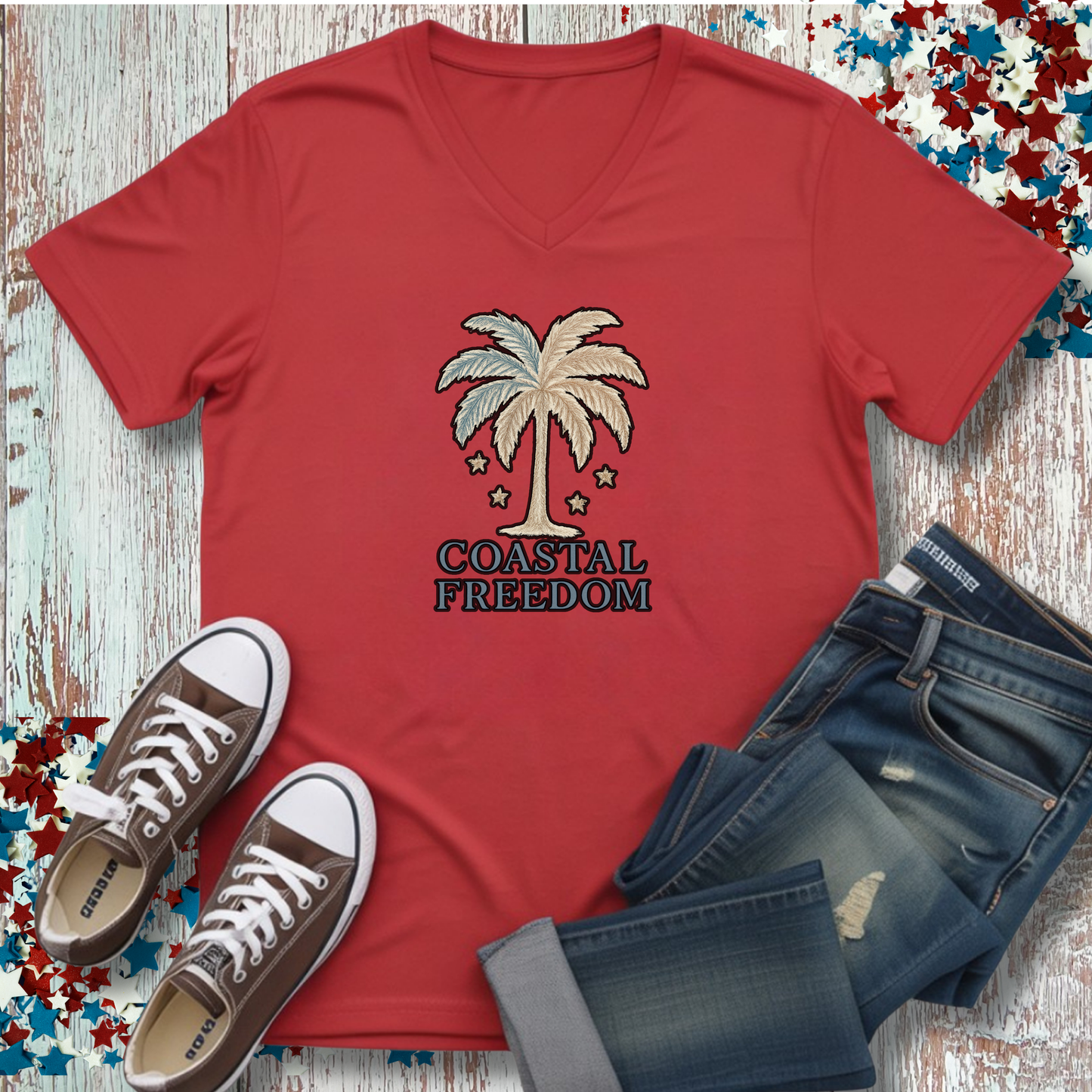 COASTAL FREEDOM V-NECK