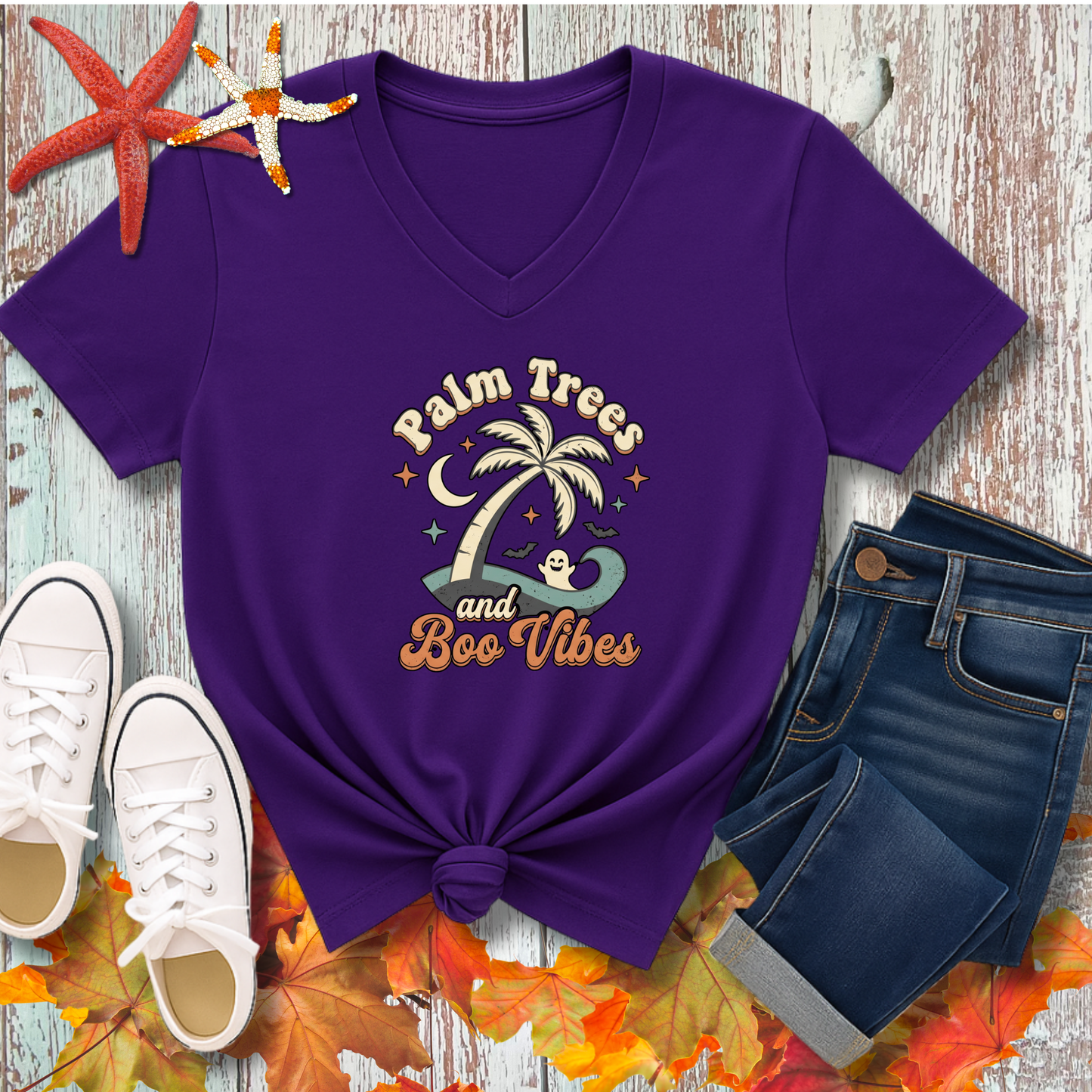 PALMS & BOO VIBES V-NECK