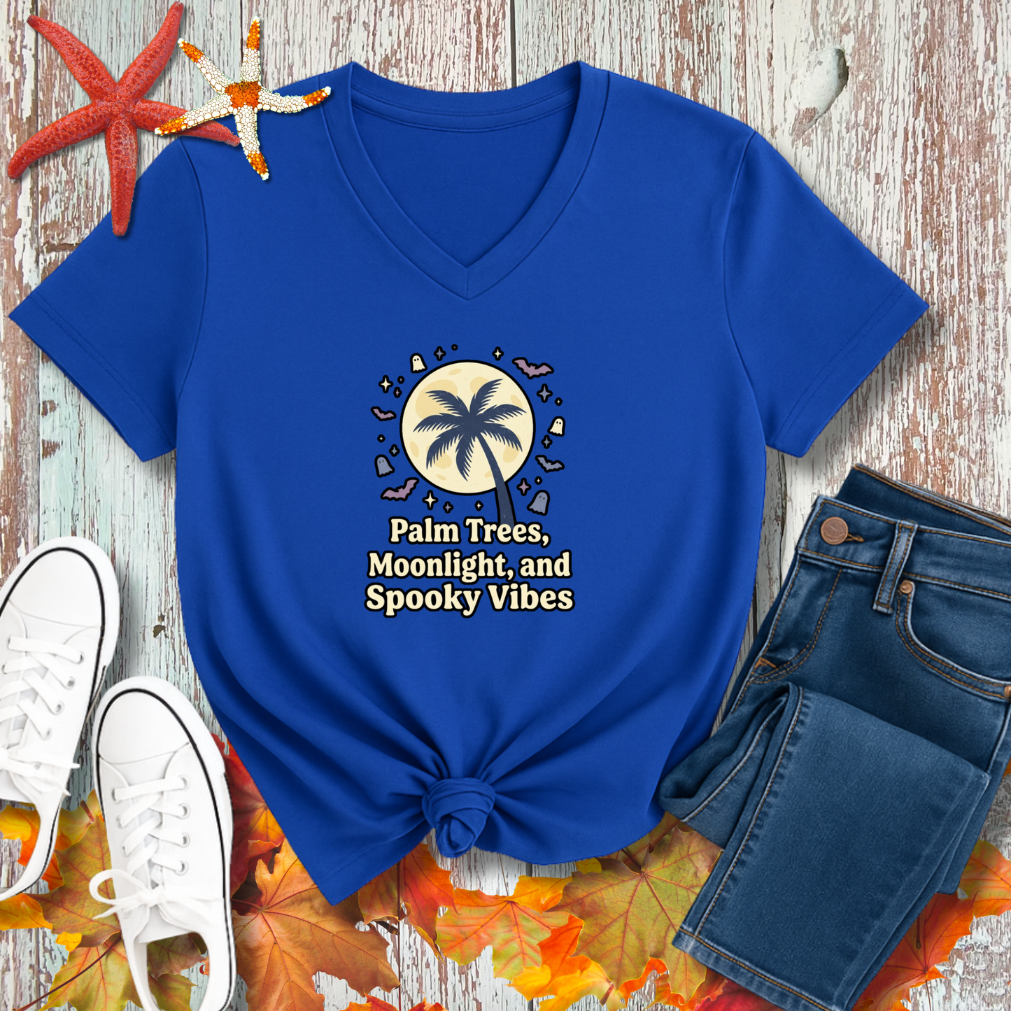 PALMS, MOONLIGHT, & SPOOKY VIBES V-NECK