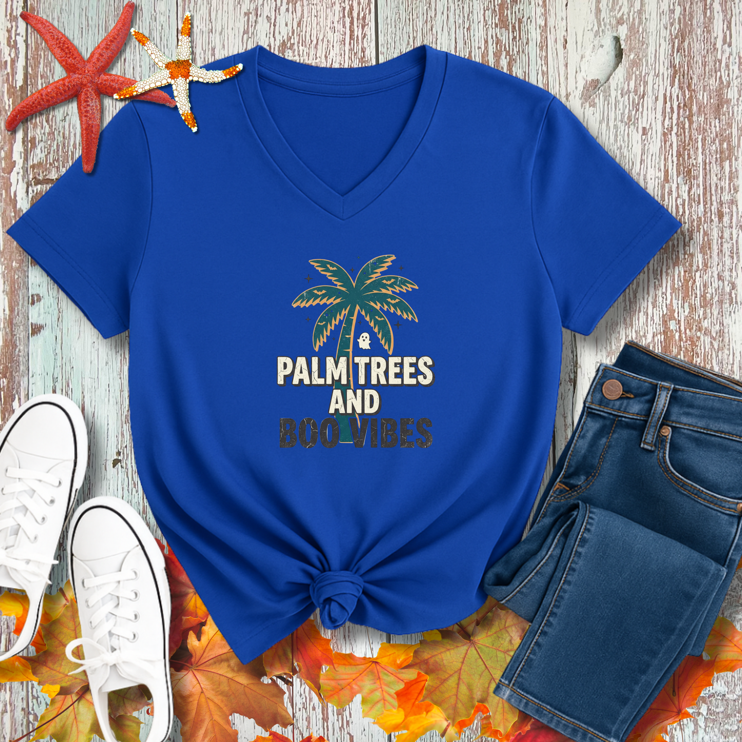 PALM TREES & BOO V-NECK