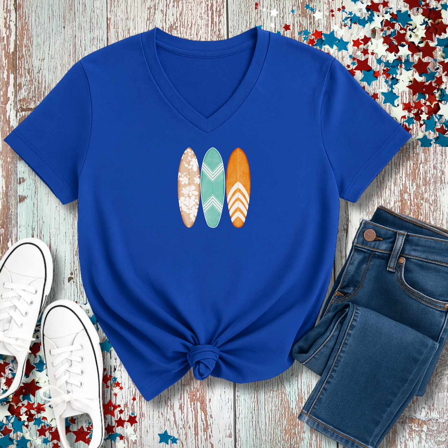 SURFBOARD ROW V-NECK