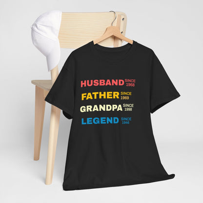 Premium black cotton T-shirt for proud dads and grandfathers