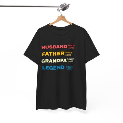 Father's Day T-shirt gift idea featuring colorful milestone design