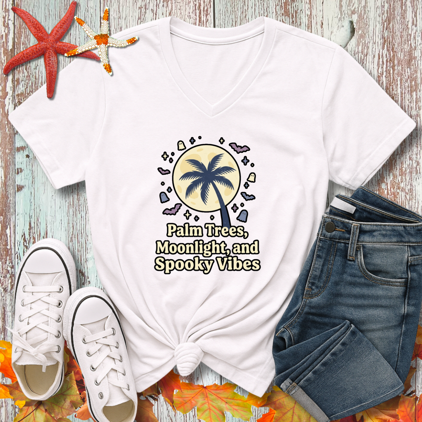PALMS, MOONLIGHT, & SPOOKY VIBES V-NECK