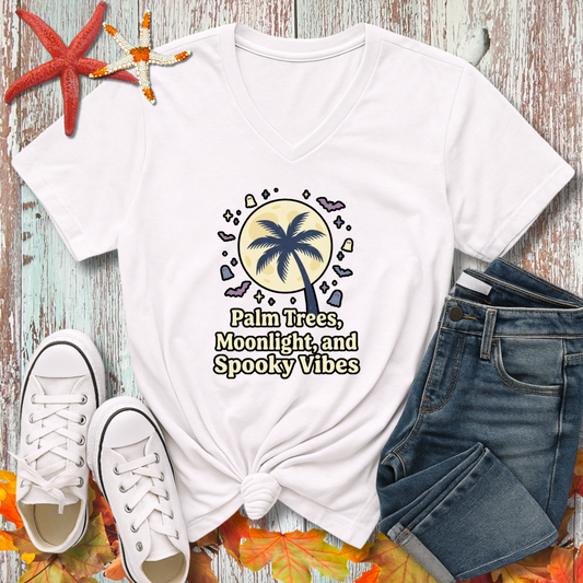 PALMS, MOONLIGHT, & SPOOKY VIBES V-NECK