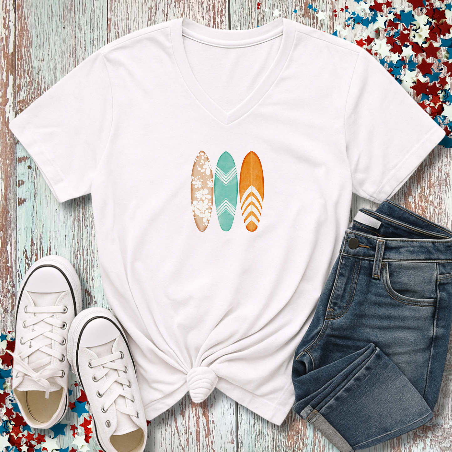 SURFBOARD ROW V-NECK