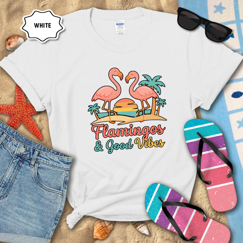 FLAMINGOS & GOOD VIBES TEE