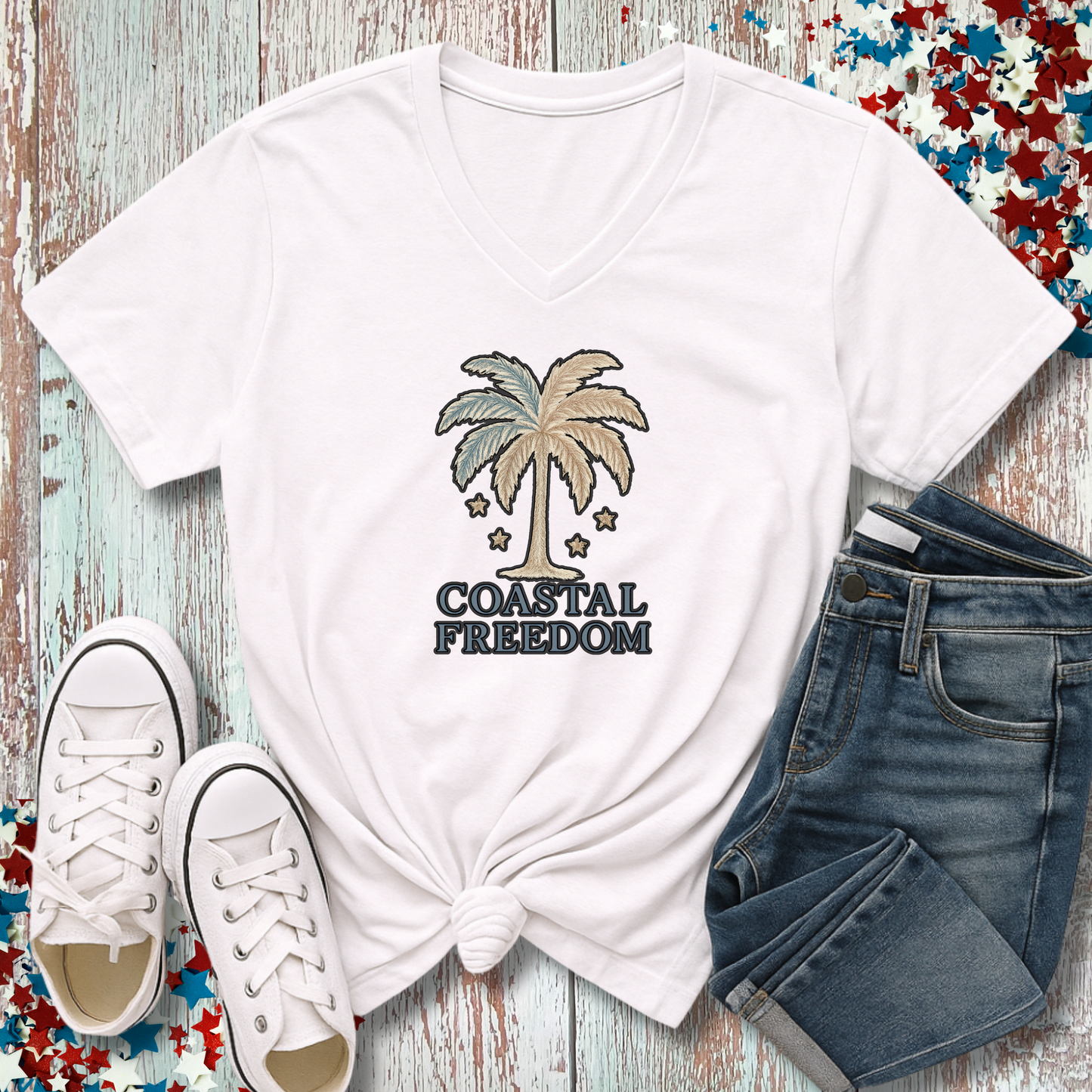 COASTAL FREEDOM V-NECK