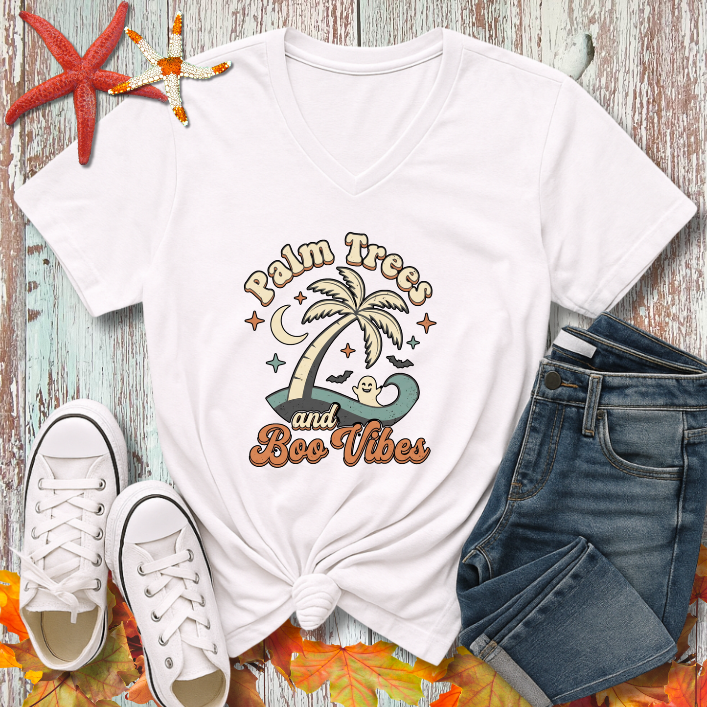 PALMS & BOO VIBES V-NECK