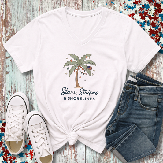 STARS, STRIPES & SHORELINES V-NECK