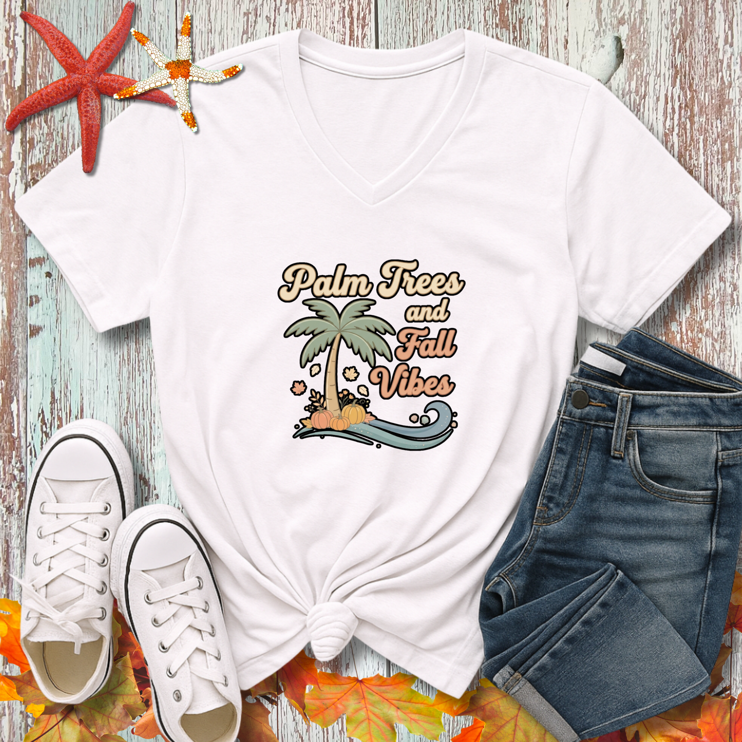 FALL PALMS V-NECK